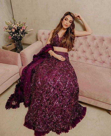 BellePoshak | Velvet Fancy Lehenga