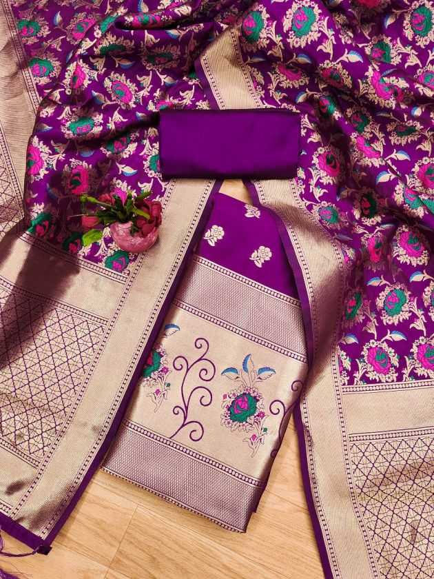 BellePoshak | Banarasi Soft Silk Unstitched Suits,                                                                   ...