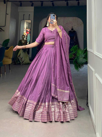 BellePoshak | Chanderi Silk Fancy Lehenga