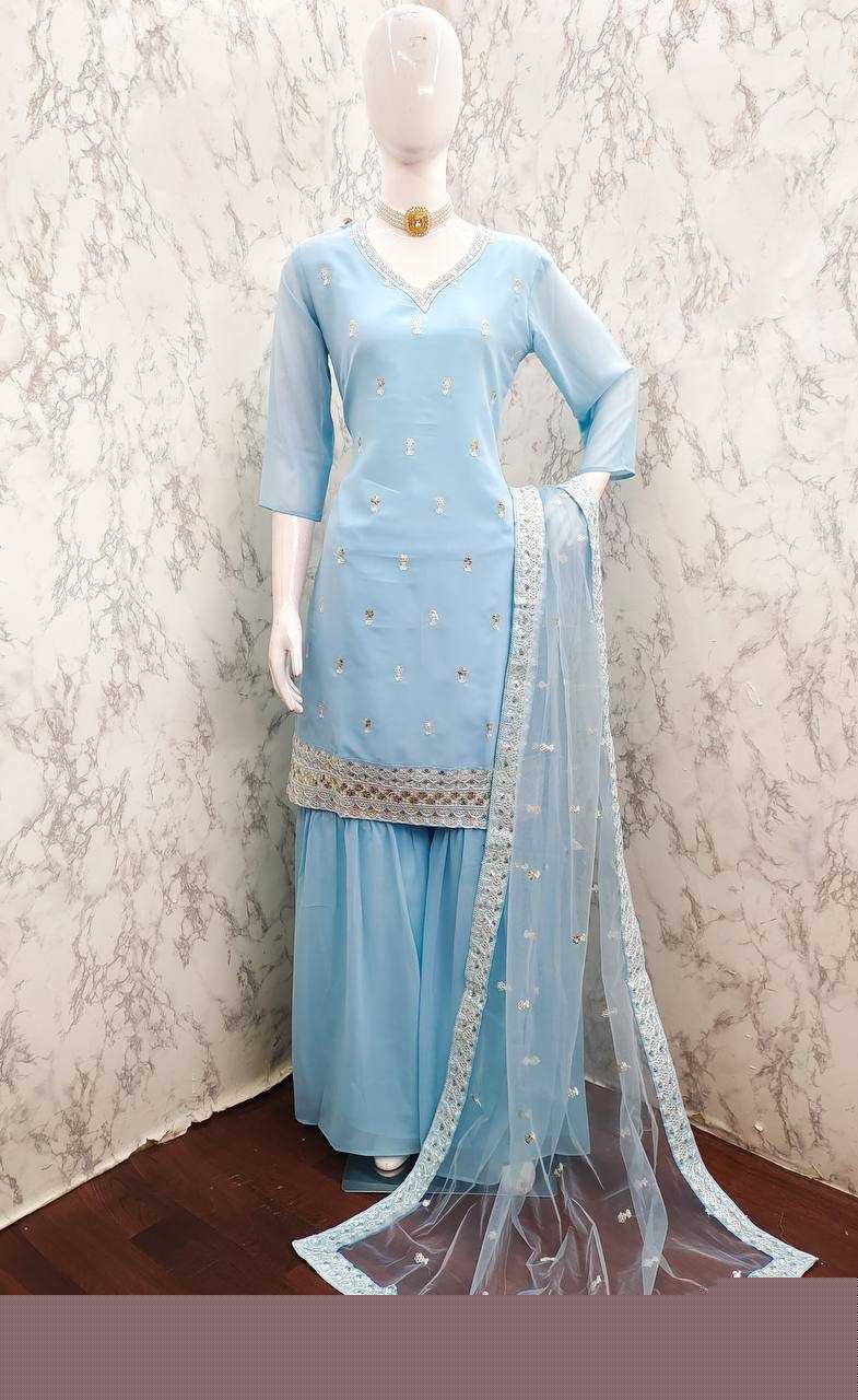 BellePoshak | Georgette Sharara Salwar Suits,                                                                        ...