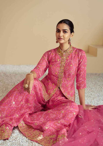 BellePoshak | Heavy Chinnon Silk Sharara Salwar Suits,                                                               ...