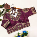 BellePoshak | Milan Silk Sequence Embroidery Blouse,                                                                 ...