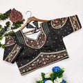 BellePoshak | Milan Silk Sequence Embroidery Blouse,                                                                 ...