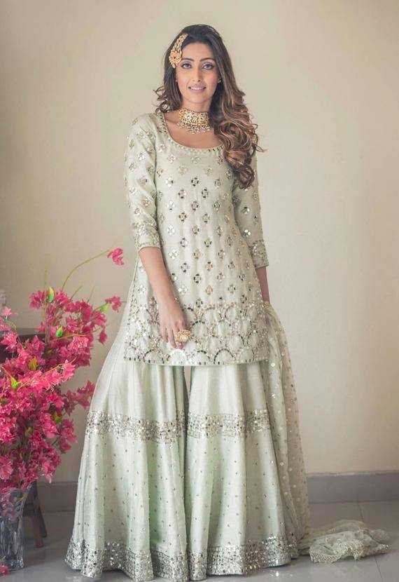 BellePoshak | Nylon Sharara Salwar Suits,                                                                            ...